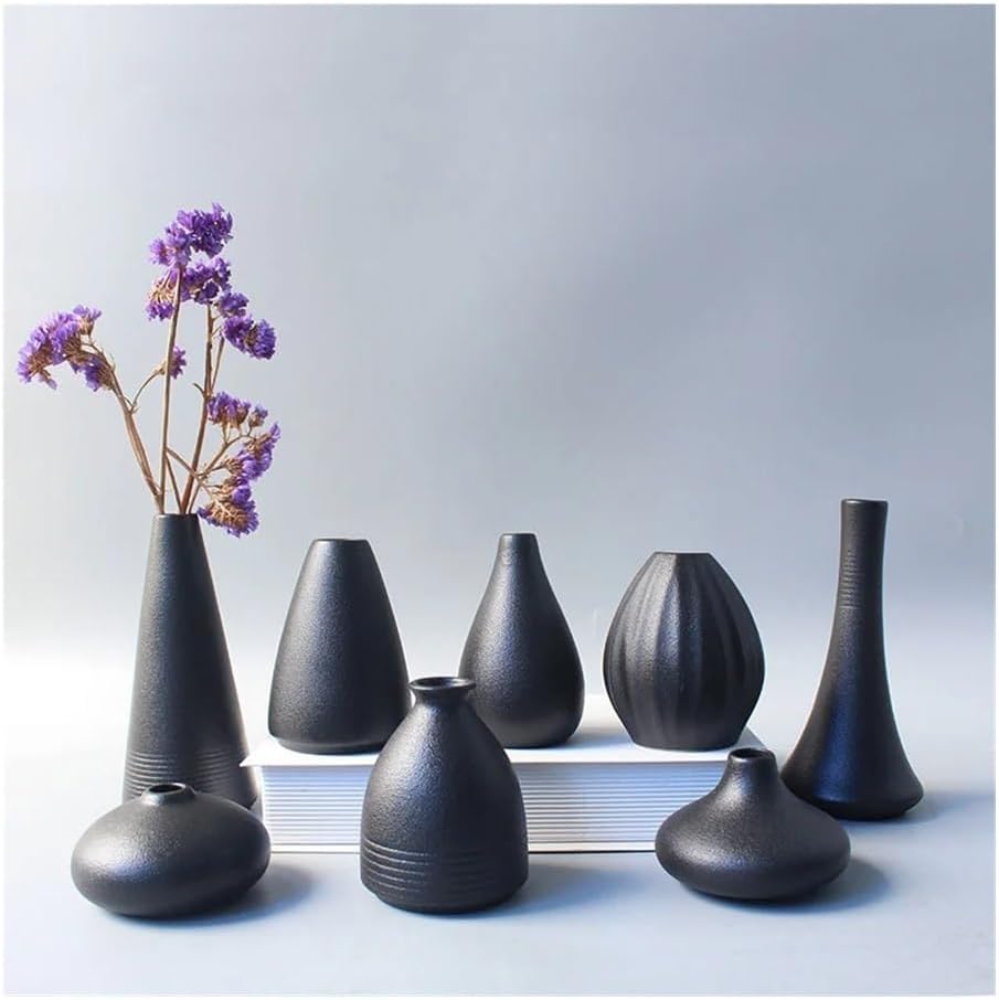 Modern Black Ceramic Vase for Home Decor