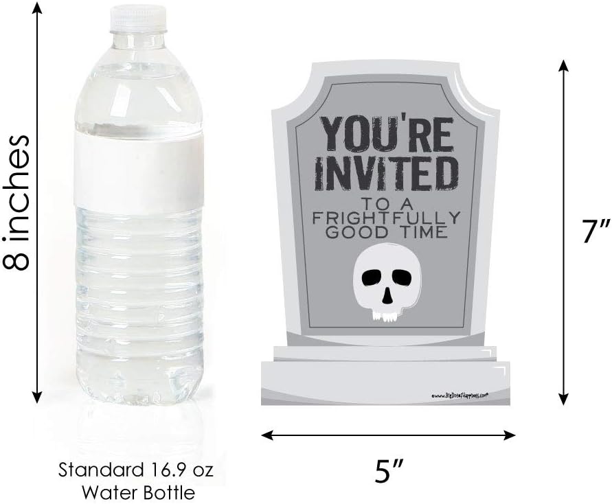 Big Dot of Happiness Halloween Party Tombstone Invitations Set of 12