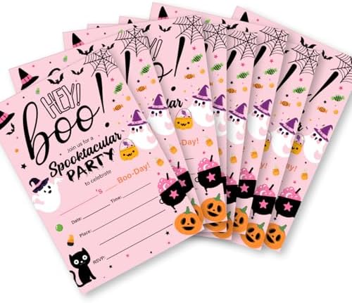 Pink Halloween Party Invitations Set of 20