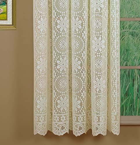 Todays Curtain Hopewell Premium Lace Panel 84 Inch Cream
