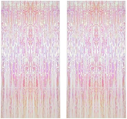 CCINEE 2pcs Metallic Foil Fringe Curtain for Party Decorations