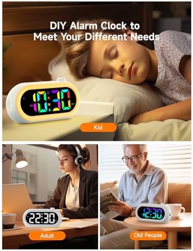 OCUBE Digital Alarm Clocks with Wake Up Light and Dual Alarms
