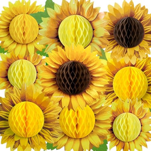 Paper Jazz Sunflower Honeycomb Decorations Set