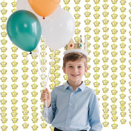 2 Pack Gold Crown Foil Curtains 32x65 Ft Photobooth Decor