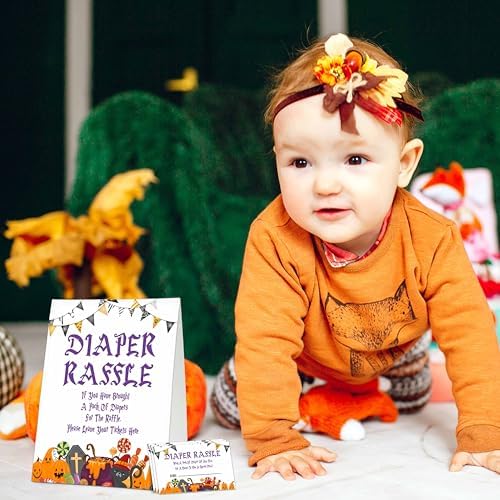 Halloween Diaper Raffle Game Sign And Tickets
