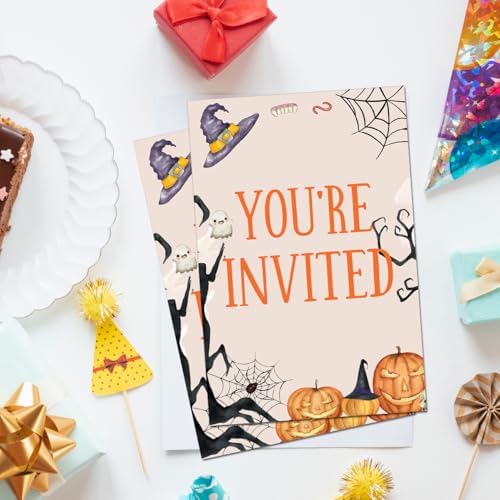 Spooky Halloween Invitations with Envelopes Set of 20
