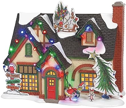 Department 56 Snow Village Grinch House Lit Building Collectible