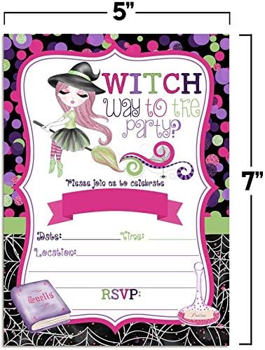 Fancy Halloween Witch Party Invites 20 5x7 Fill In Cards