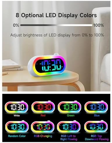 OCUBE Digital Alarm Clocks with Wake Up Light and Dual Alarms