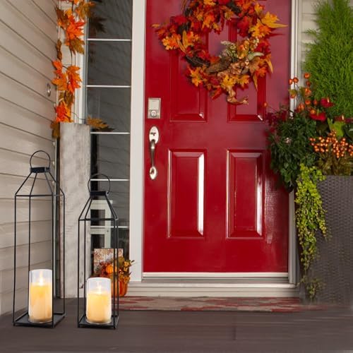 ELEATTRUN Outdoor Candle Lantern Set of 2