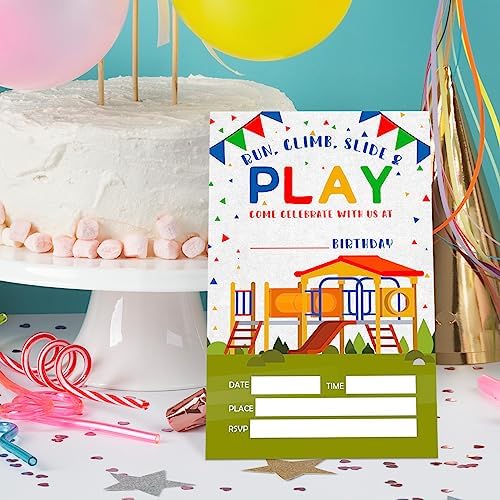 Birthday Invitations for Boy Kids Park with Envelopes Set of 20