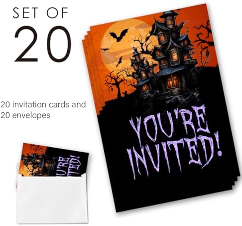 Halloween Costume Party Invitations with Envelopes Set of 20