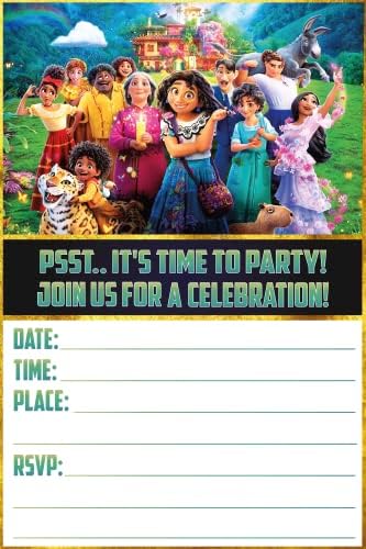 20 Piece Magical Family Birthday Invite Set - Lightweight Vibrant Easy to Fill