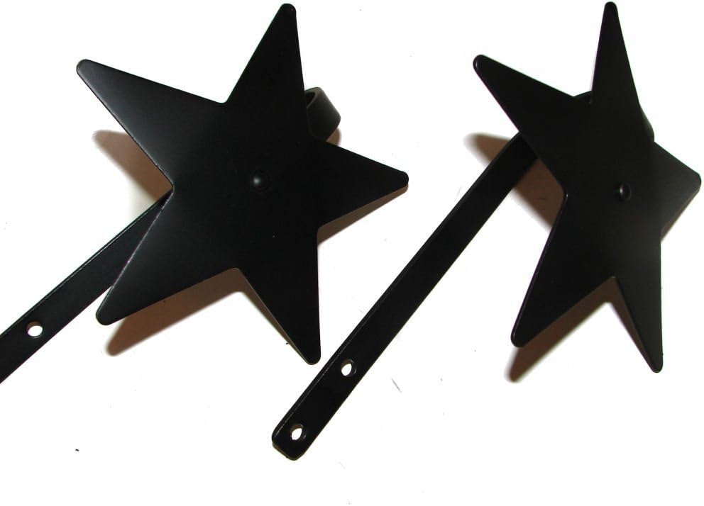 Curtain Tiebacks Stars - Amish Wrought Iron Pair
