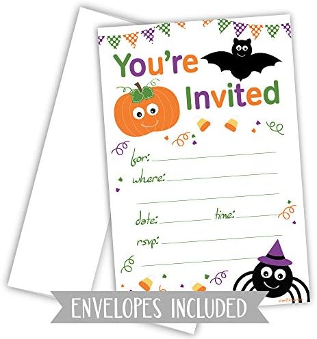 Halloween Child Party Invites 20 Count With Envelopes