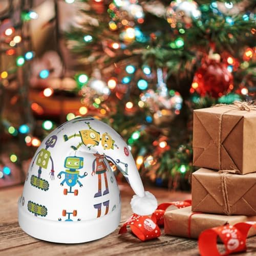 Cute Cartoon Robot Christmas LED Santa Hat for Festive Parties