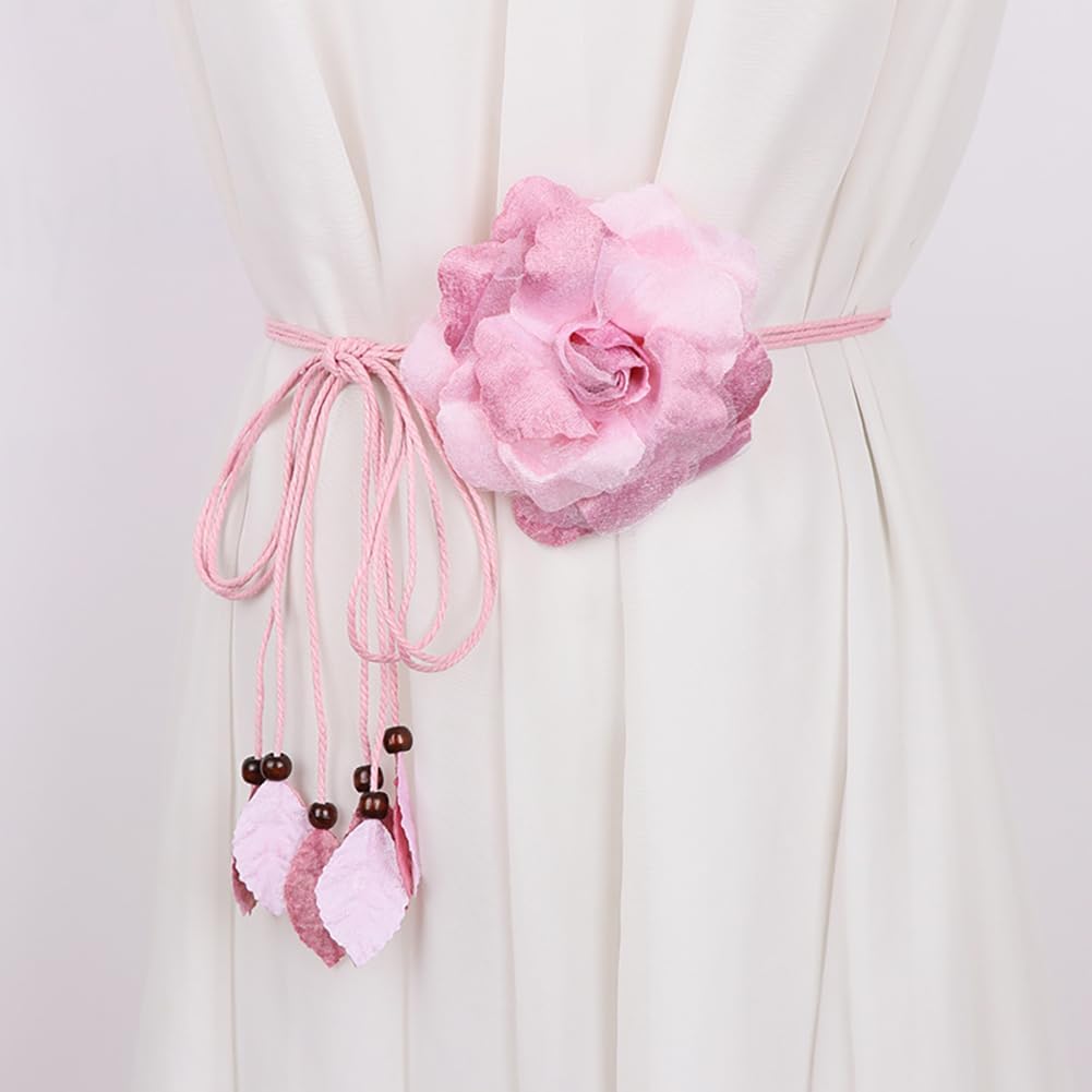 2 Pcs Pink Country Style Flower Curtain Tiebacks