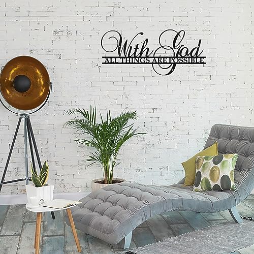 HQIOA All Things Are Possible Metal Wall Decor