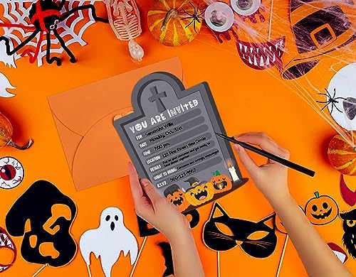 D24TIME Halloween Invitation Cards 12Pcs with Envelopes