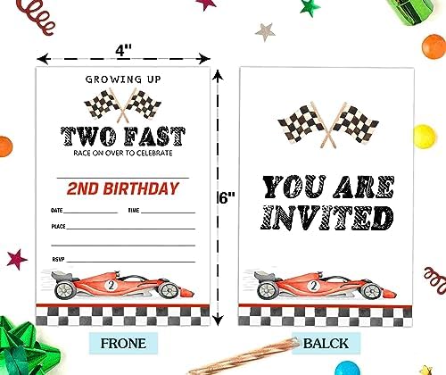 2nd Race Car Birthday Party Invitation Set