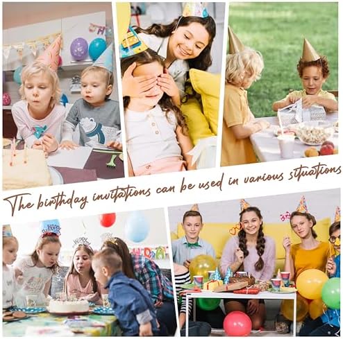 OXRUN Splash Birthday Invitations Set of 20 with Envelopes