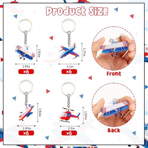 Serencatcher Airplane Keychain Set 12pcs