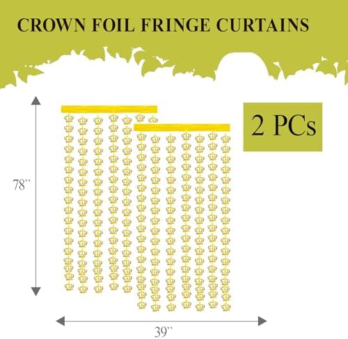 2 Pack Gold Crown Foil Curtains 32x65 Ft Photobooth Decor