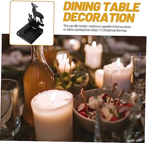 Cabilock 4pcs Christmas Elk Candle Holders Metal Tealight Stands for Holiday Centerpieces