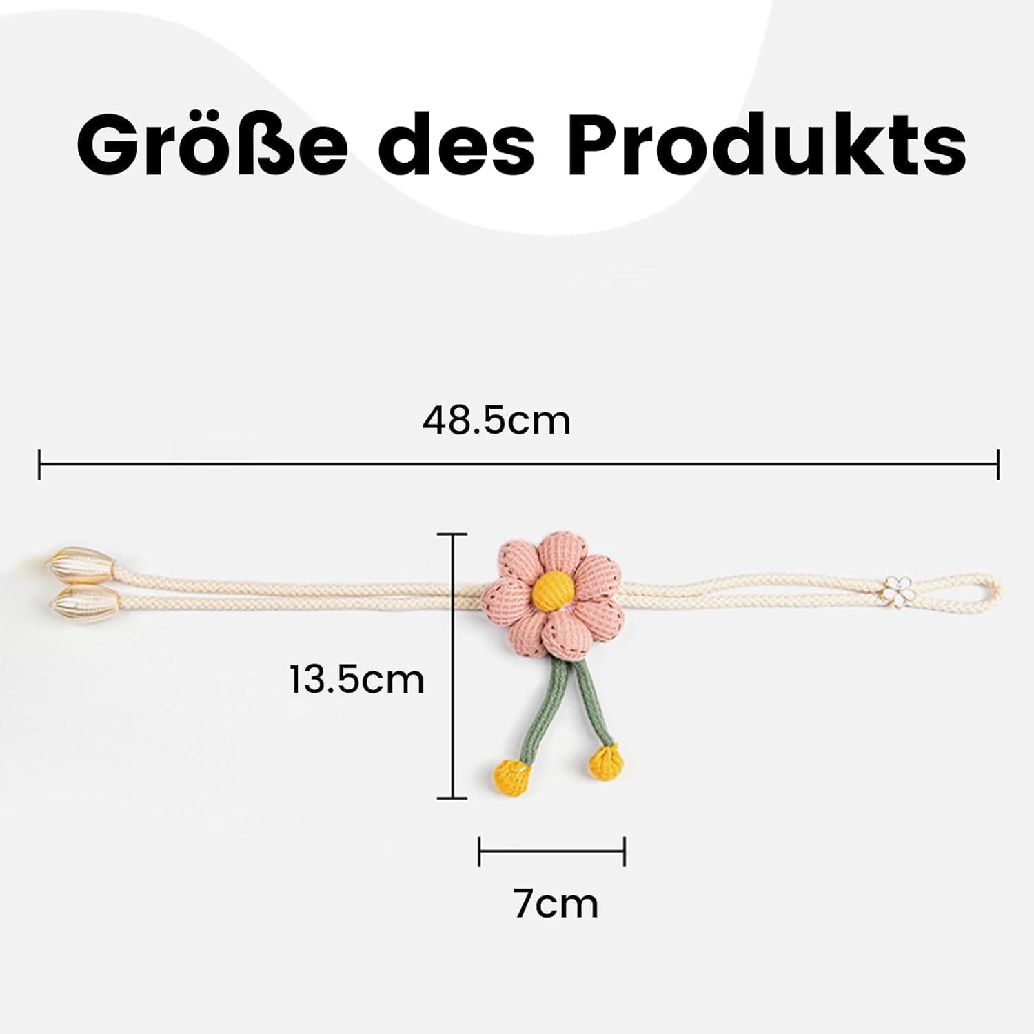 2pcs Boho Flower Curtain Holdbacks with Adjustable Straps