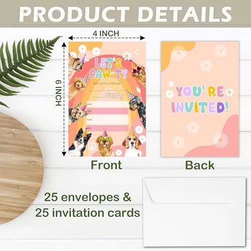 Puppy Dogs Birthday Invitations With Envelopes