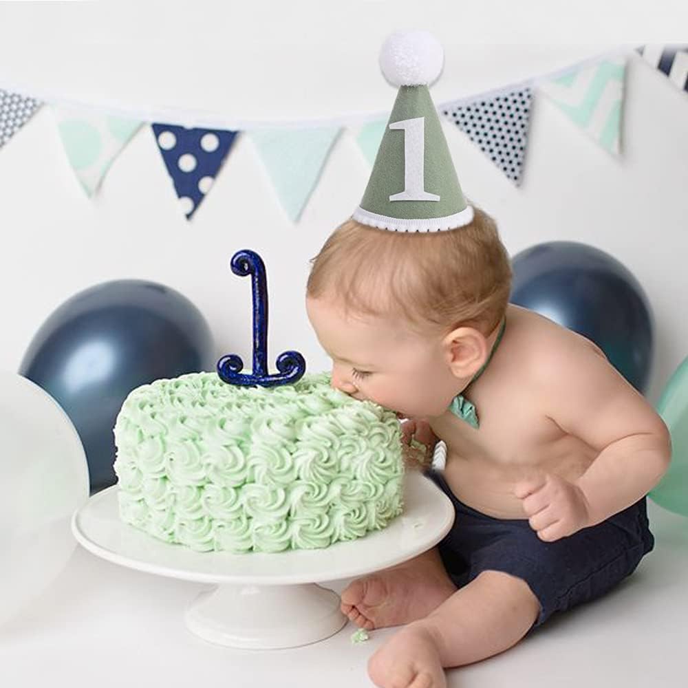 Baby Party Handmade Felt Hat - Green Birthday Photo Booth Prop