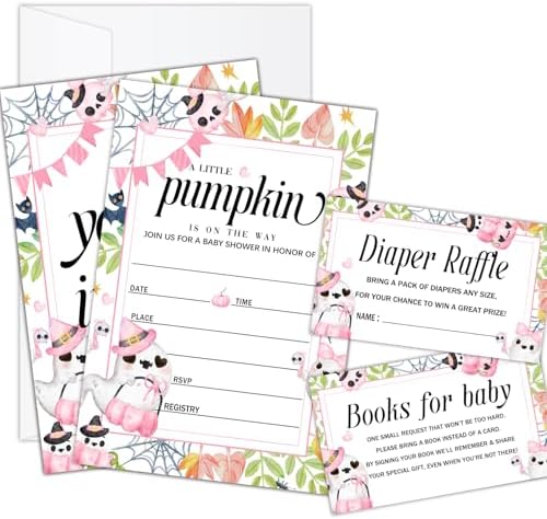 Zgogy Halloween Baby Shower Invitations Set 10