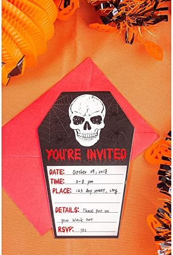 Juvale Halloween Invitation Cards 60-Pack Skull Design