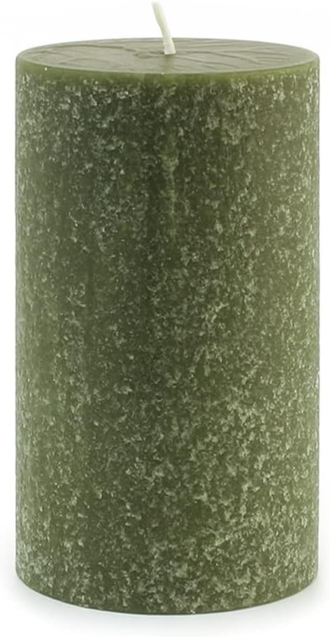 Root Candles Timberline Premium Handcrafted Unscented Pillar Candle Olive