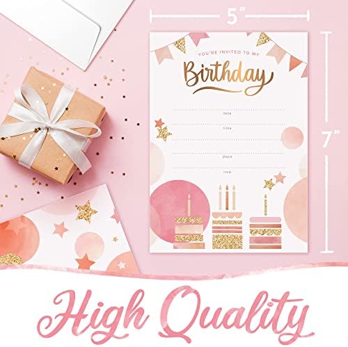 30 Pack Birthday Invitations with Envelopes