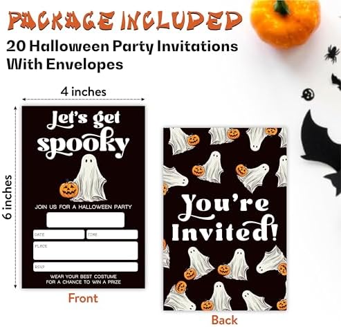 EXW Halloween Party Invitations With Envelopes - 20 Set 1