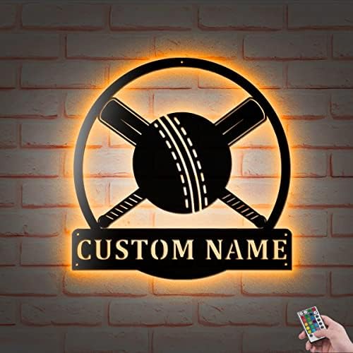 Custom Cricket Metal Wall Art With LED Lights