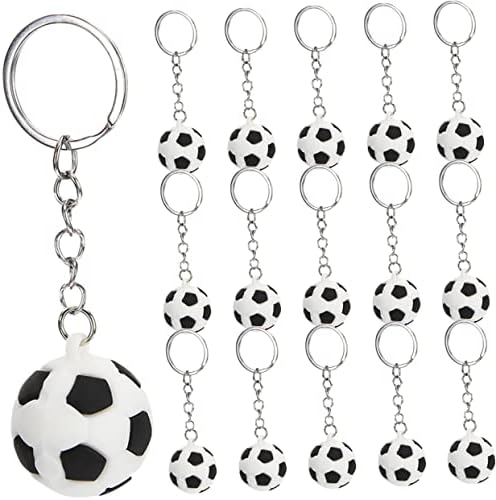 16Pcs Soccer Ball Keychains for Backpacks and Party Favors