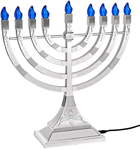 Zion Judaica 12 Inch Chanukah Menorah LED USB Powered