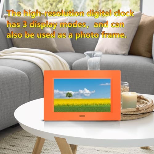 7 Inch Digital Clock with Day Date and Alarms for Seniors