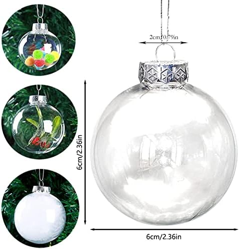 15 Pcs Clear Fillable Christmas Ornaments
