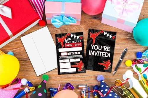 Ninjas Birthday Invitations with Envelopes 20PCS