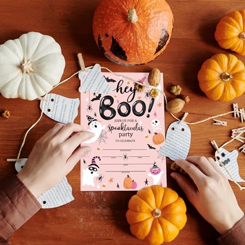 Whaline 25 Halloween Boo Invitations with Envelopes and Stickers
