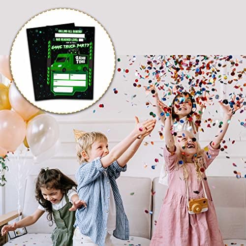 Neon Glow Gaming Birthday Invites - 20 Pack
