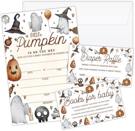 Deluxe Baby Shower Invitations 25 Set Halloween Party Invites