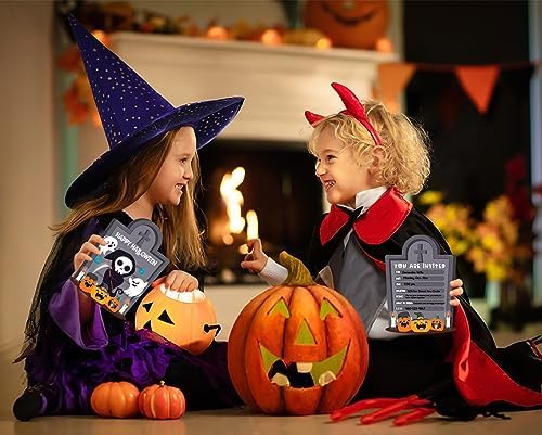 D24TIME Halloween Invitation Cards 12Pcs with Envelopes
