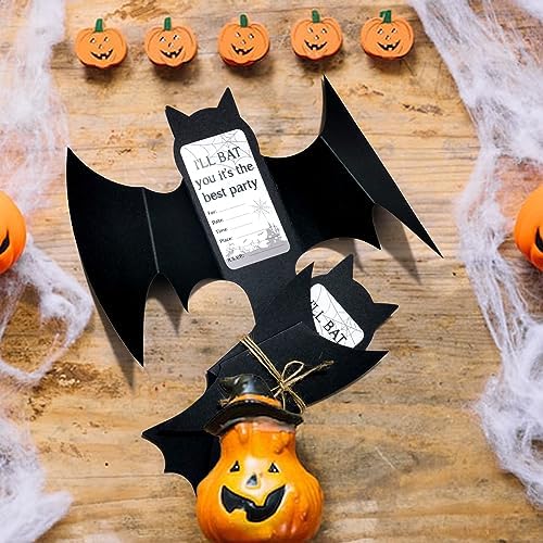 Superhero Party Favor Invitations 20PCS 3D Black Bats Cards