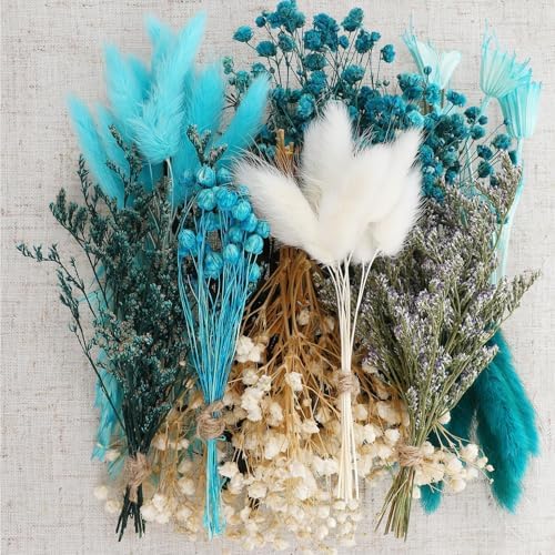 12 Pieces DIY Natural Dried Flower Set Blue