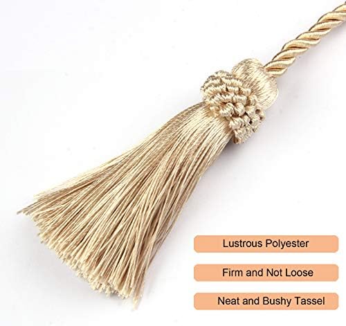 Fenghuangwu Curtain Tiebacks Handmade Decorative Holdbacks Rope with Tassel 2P