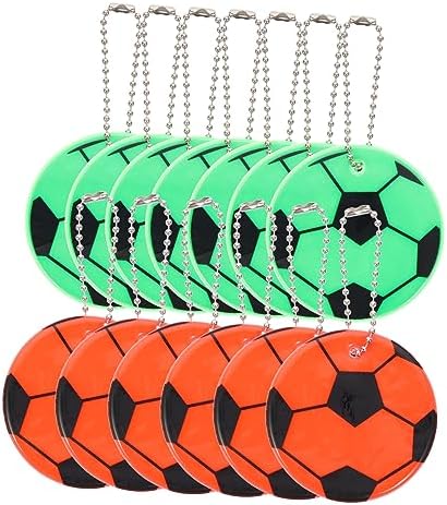 12pcs Reflective Soccer Party Favors Hanging Decor Keychain